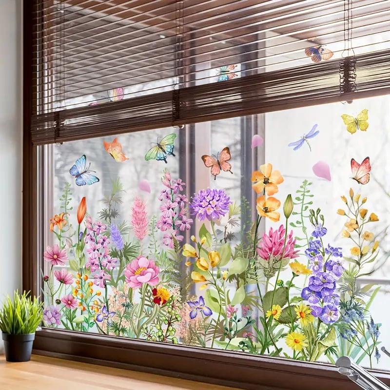 💐49% off this week 💐colorful floral bouquet window sticker🖼️