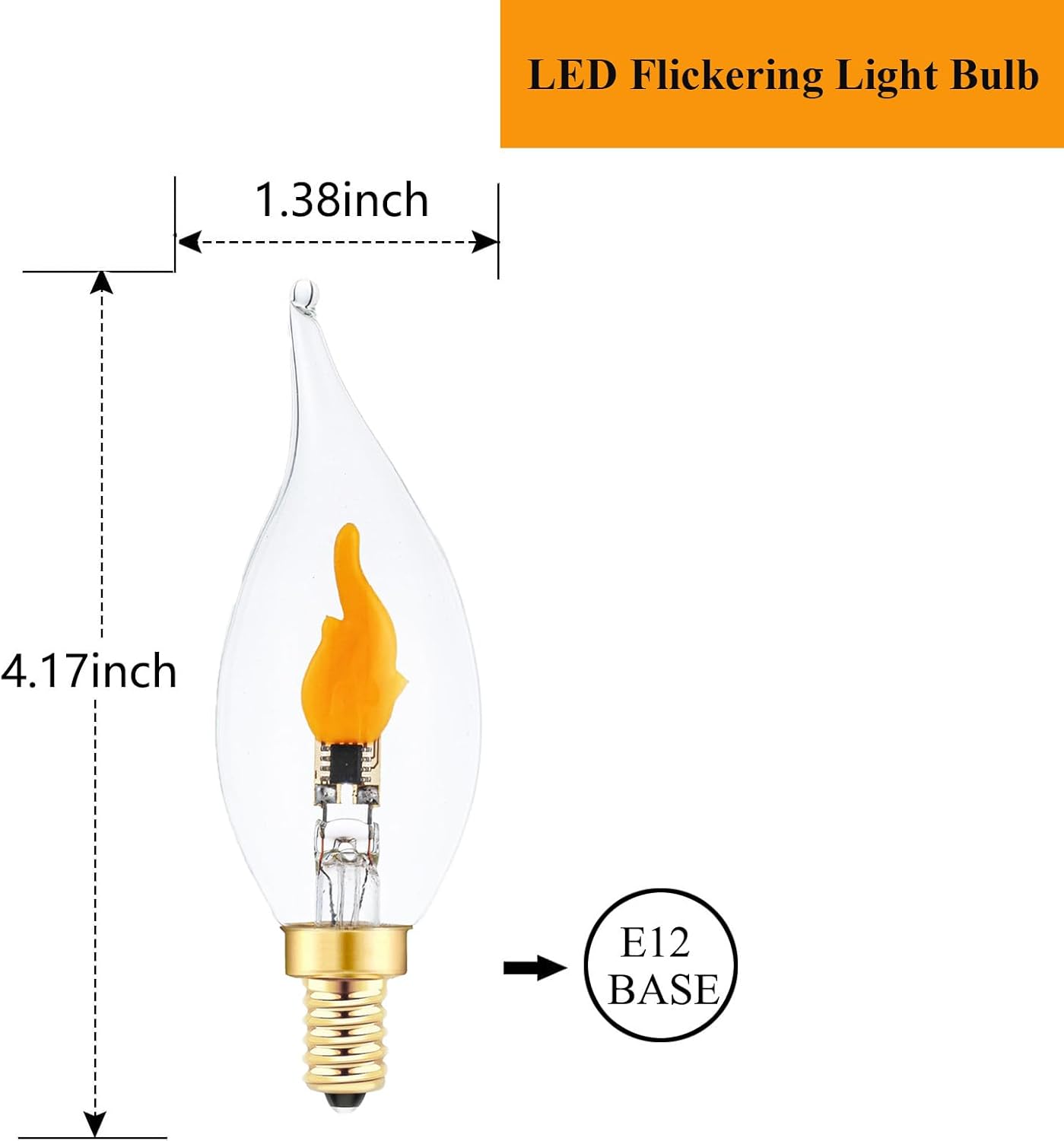 🔥E12 LED Flickering Flame Decoration Light Bulbs -Perfect Ambiance for Halloween Christmas