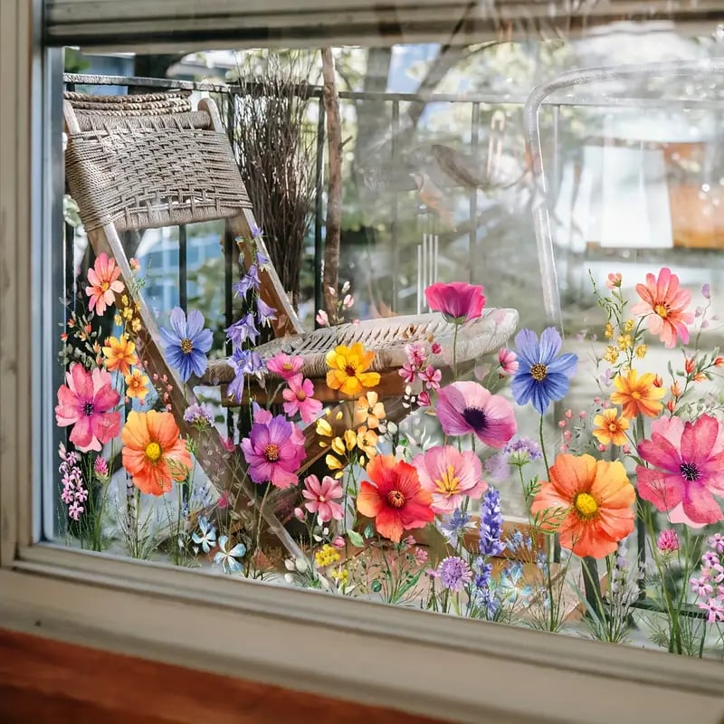💐49% off this week 💐colorful floral bouquet window sticker🖼️