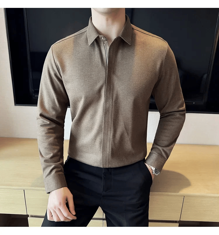 🛒Almost sold out!🔥NEW Men's casual zipper long sleeve shirt(FREE SHIPPING)