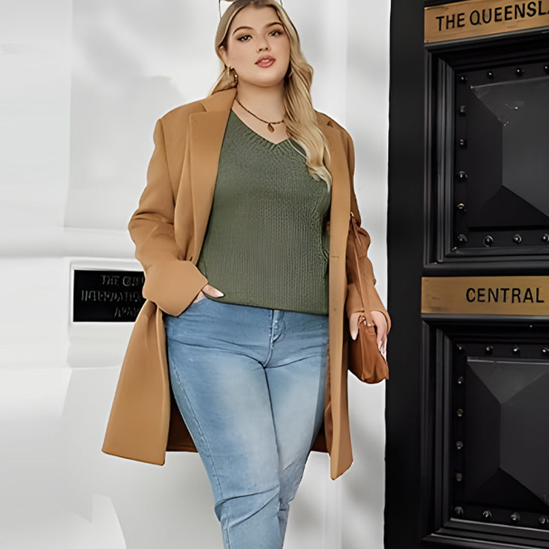 💖✨Women's V Neck Long Sleeve Solid Sweater